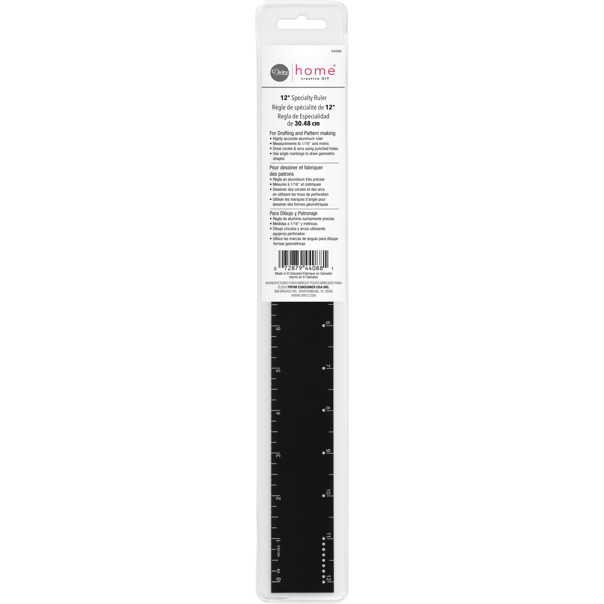Dritz® 12" Black Aluminum Specialty Ruler